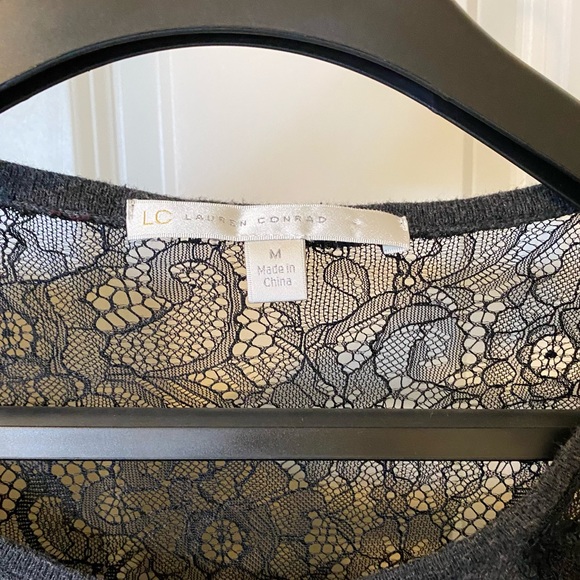 Black and Gray Lace Lauren Conrad Sweater - Picture 3 of 3